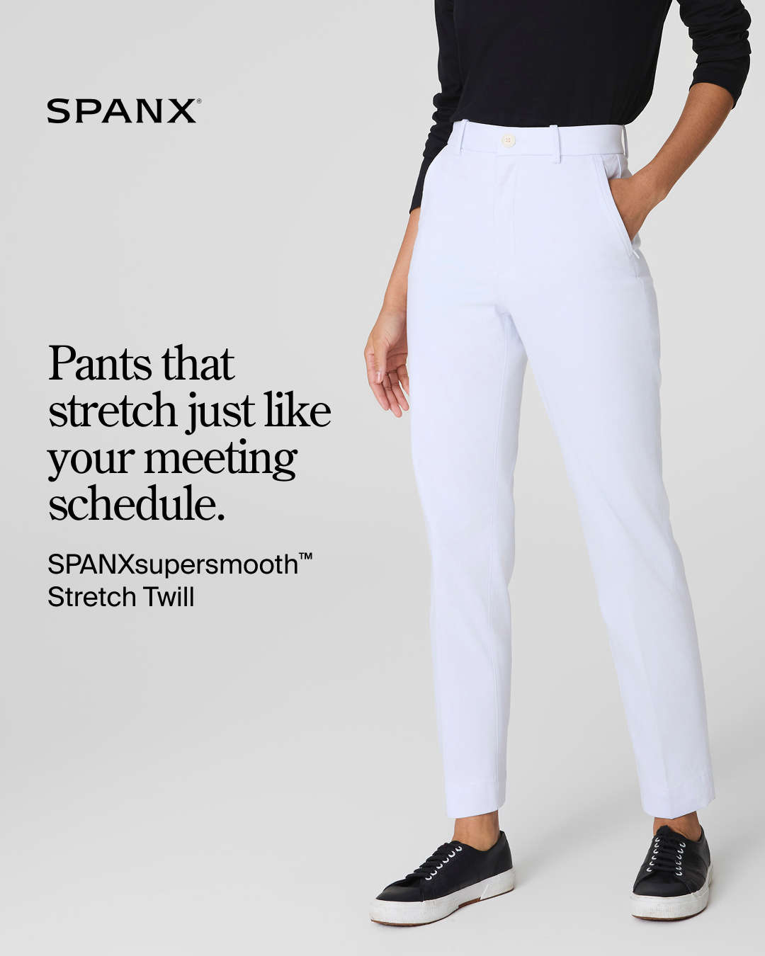 Spanx image ad — Updated Stretch Twill