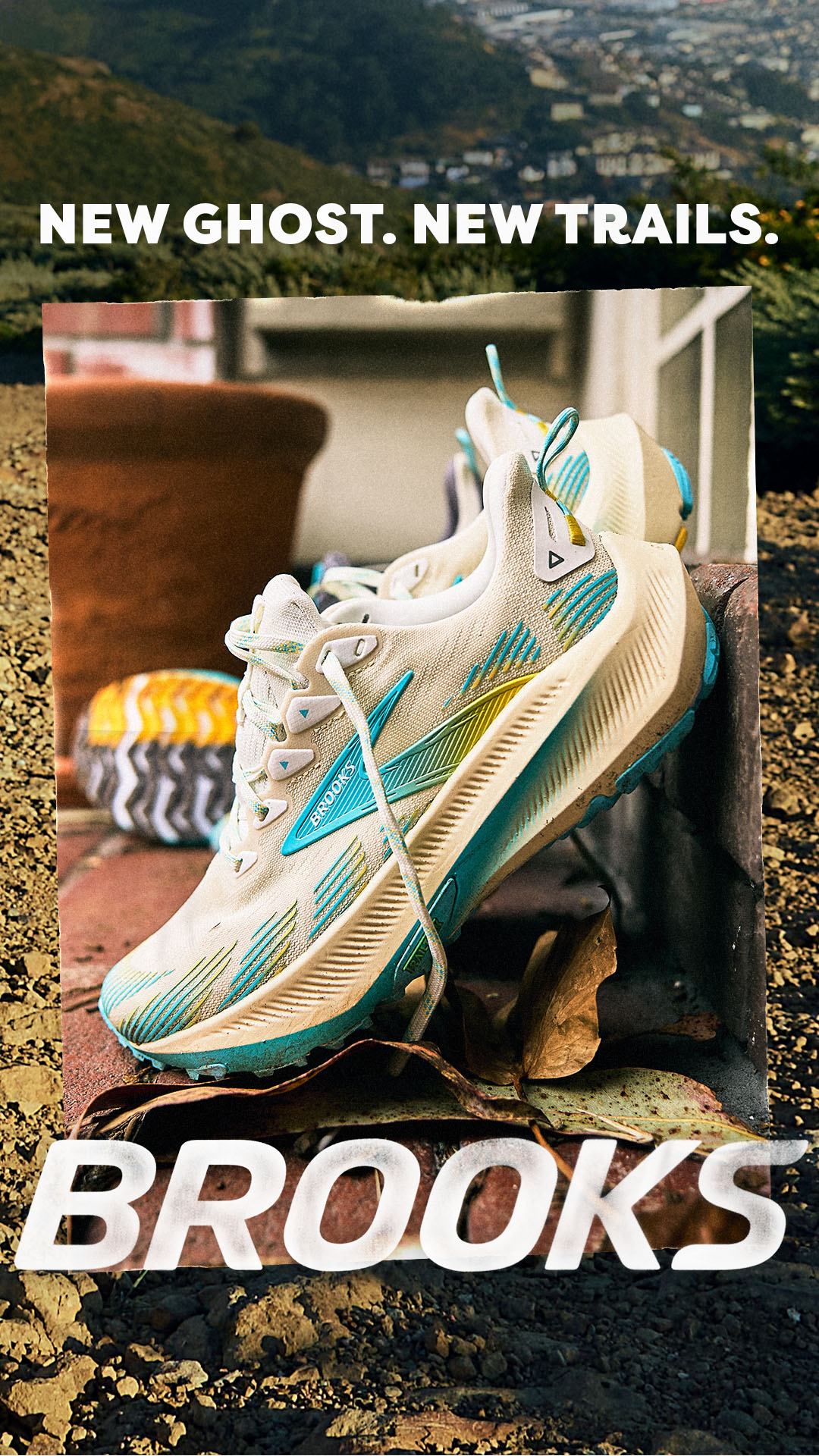 Brooks Running image ad — New Ghost. New trails.