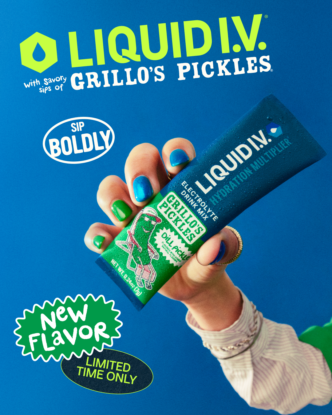 Liquid I.V. image ad — CHILL OUT. SIP A PICKLE.