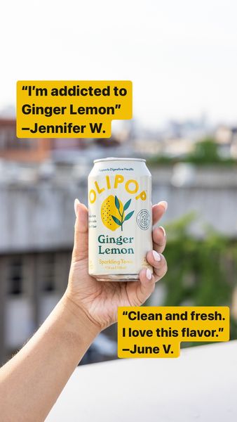 Olipop image ad — Ginger Lemon — Product Shot
