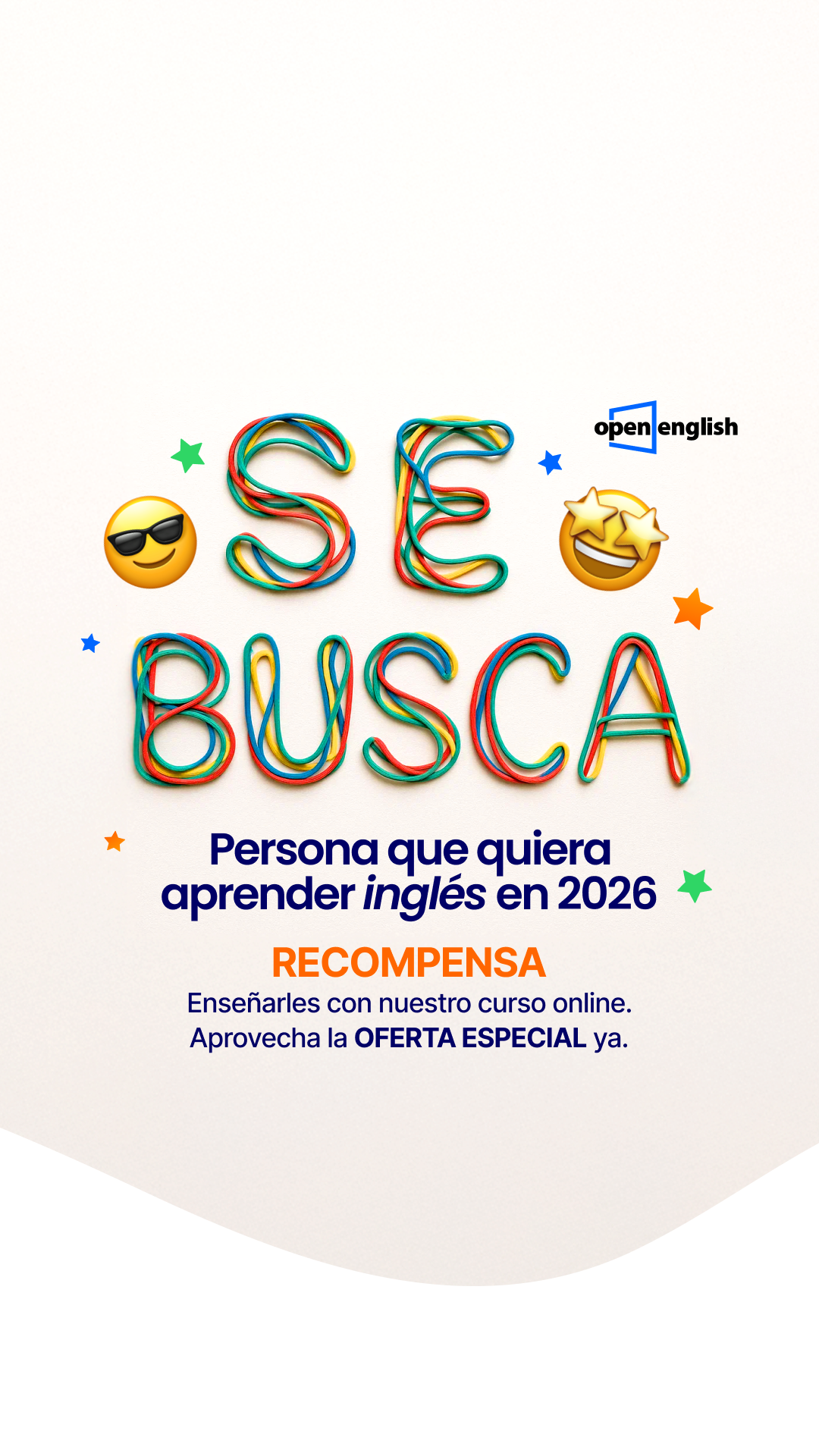 Open English image ad example