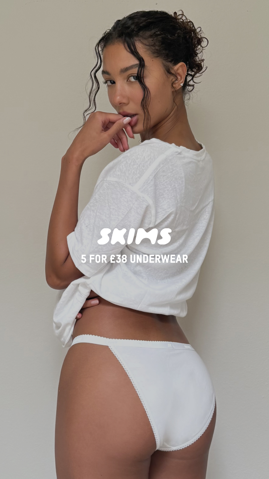 SKIMS image ad — Lightweight Cotton — 5 for £38