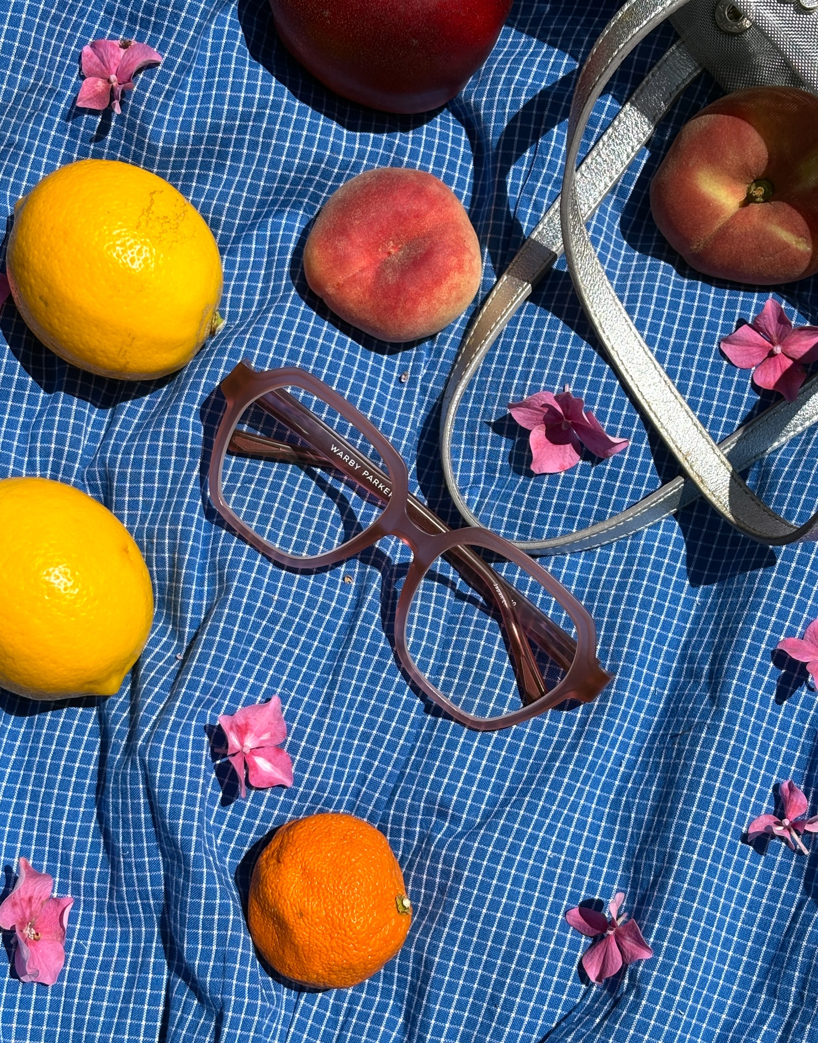 Warby Parker image ad — Tacha in Beach Rose Matte
