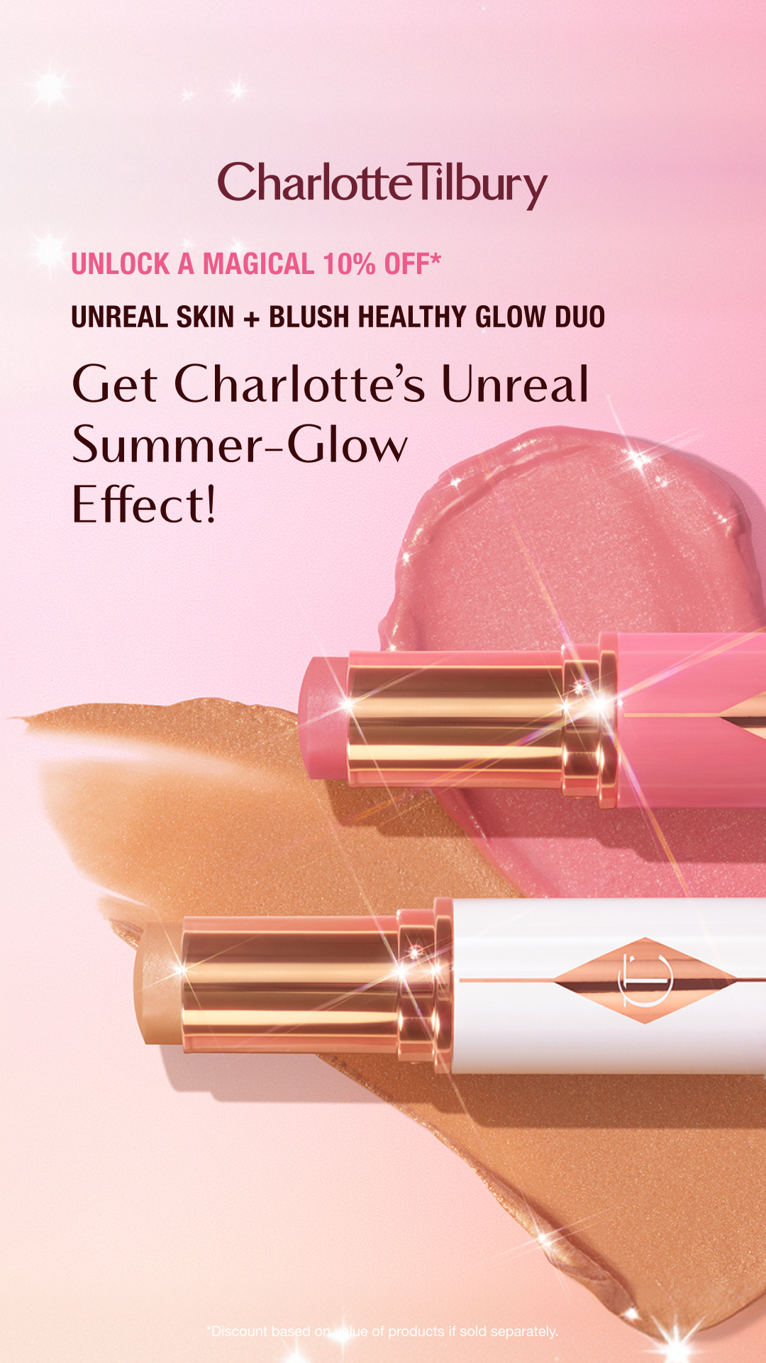 Charlotte Tilbury image ad — GO + GLOW!