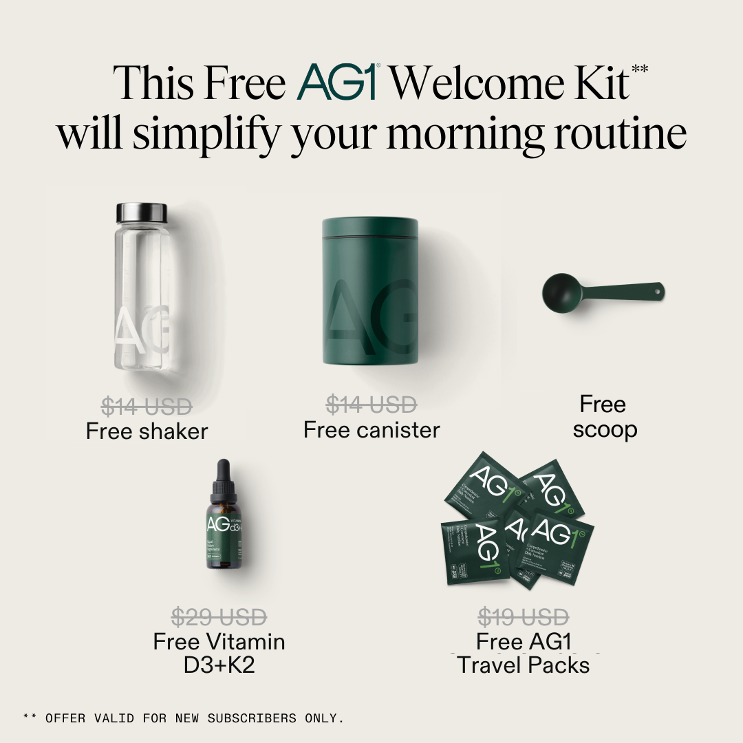 Athletic Greens (AG1) image ad — FREE Welcome Kit