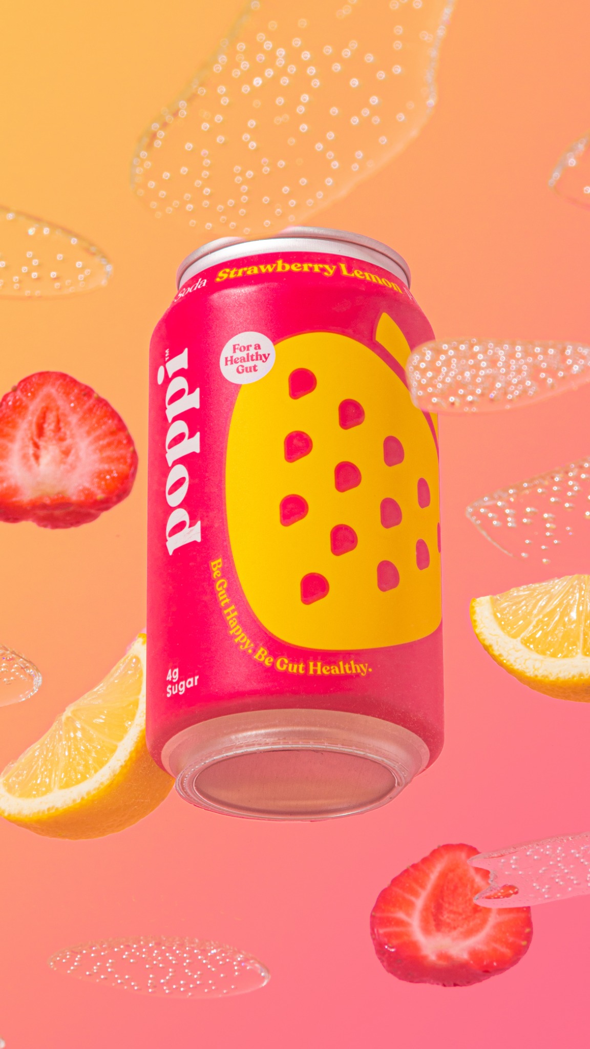 Poppi image ad — Strawberry Lemon Flavor Profile