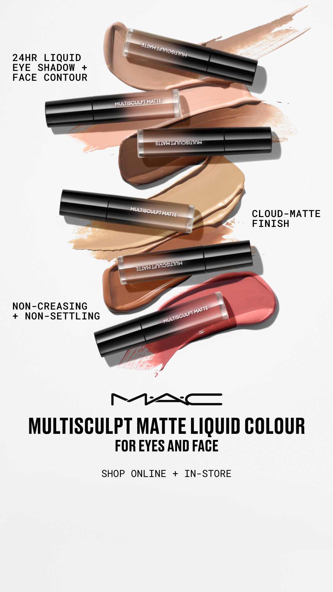 M·A·C Cosmetics image ad — NEW! MULTISCULPT MATTE LIQUID COLOUR