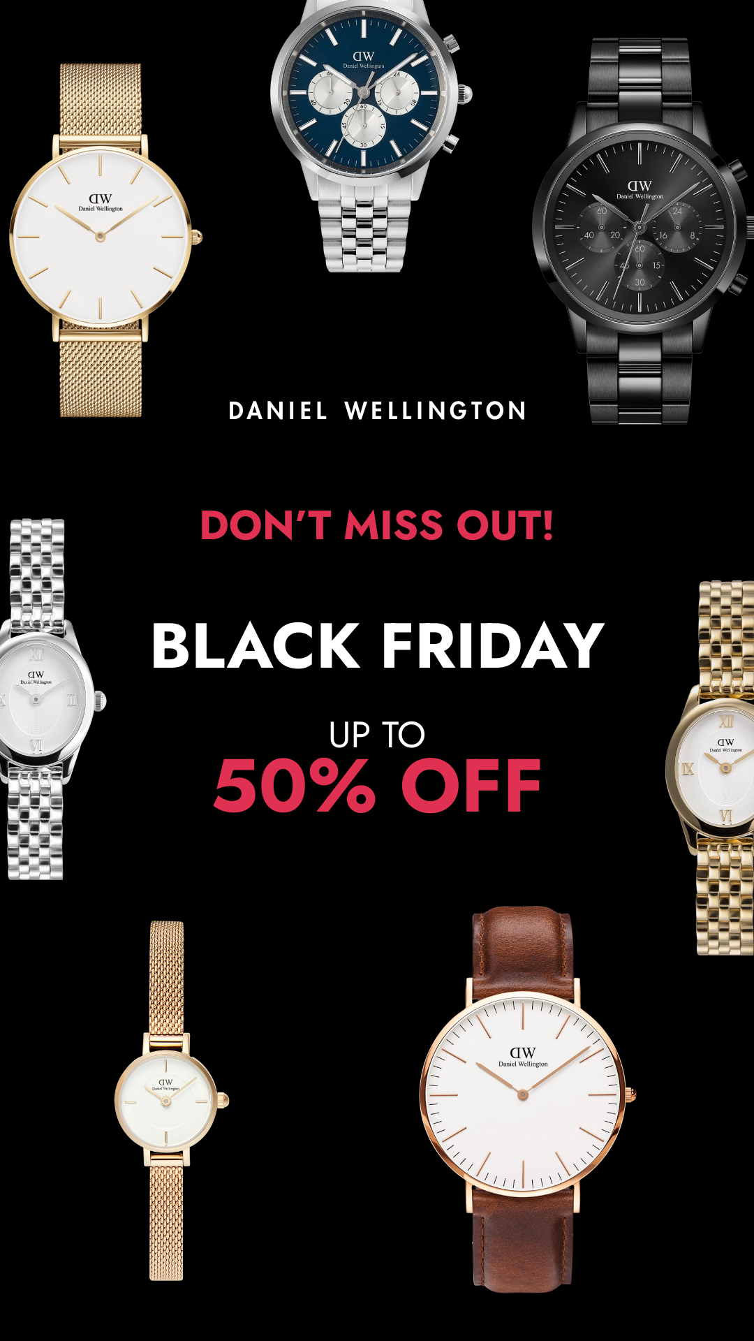 Daniel Wellington Black Friday ad
