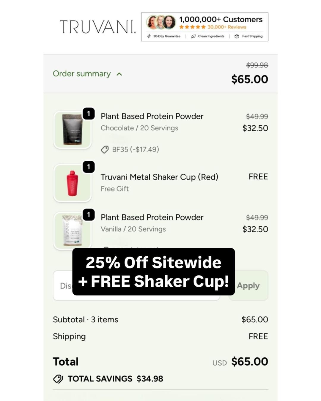 Truvani Black Friday ad