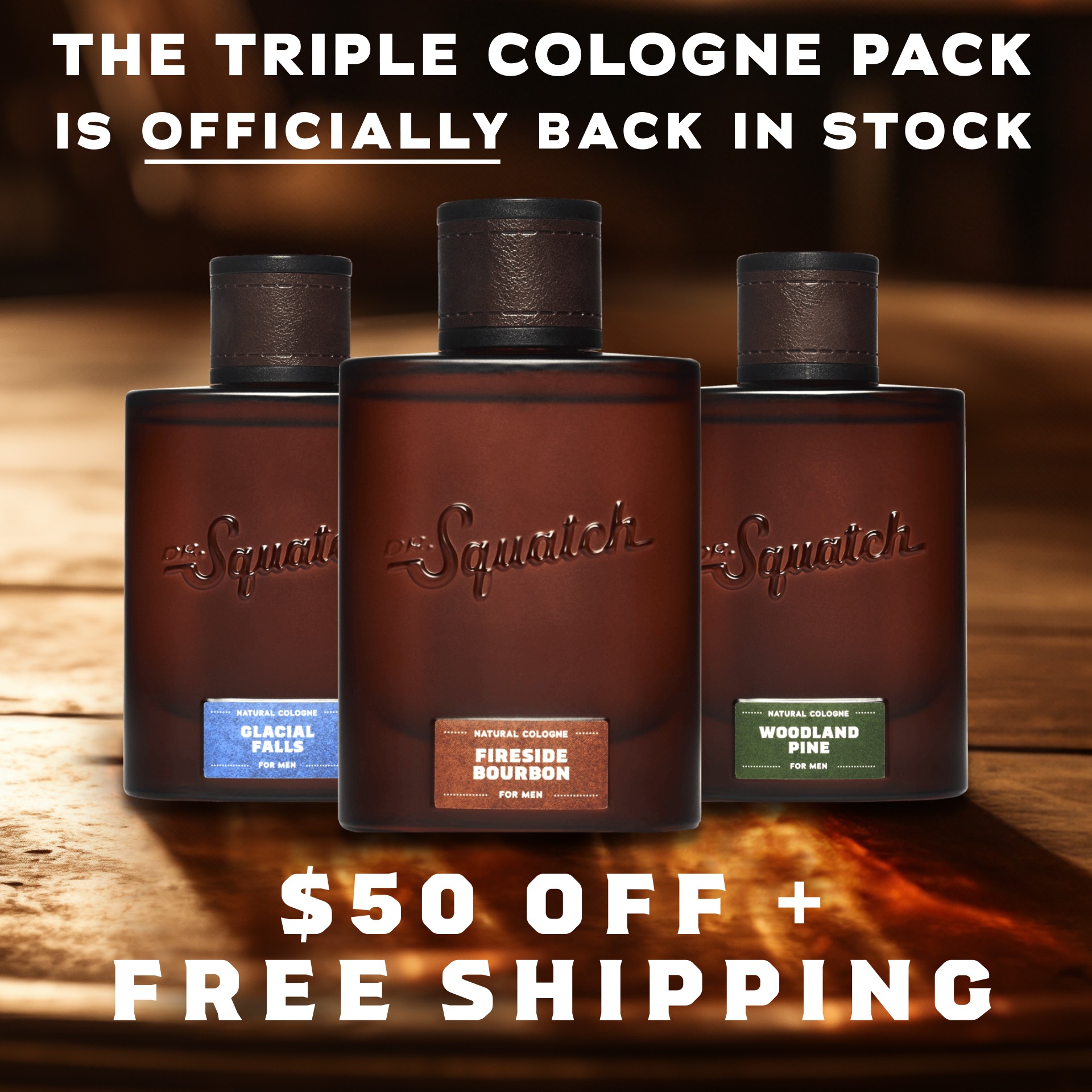 Dr. Squatch image ad — Smell Like a Champion — Spray Cologne