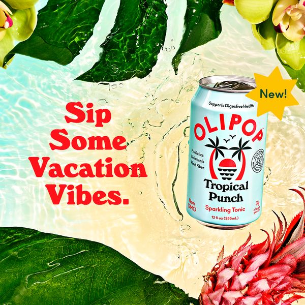 Olipop image ad — Tropical Punch — Taste the Tropics