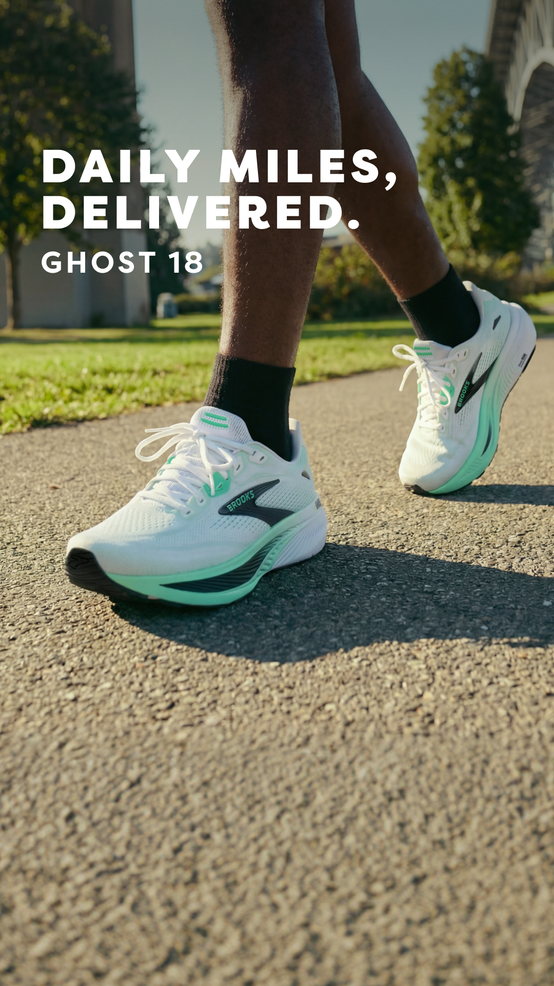 Brooks Running image ad — Daily miles, delivered.