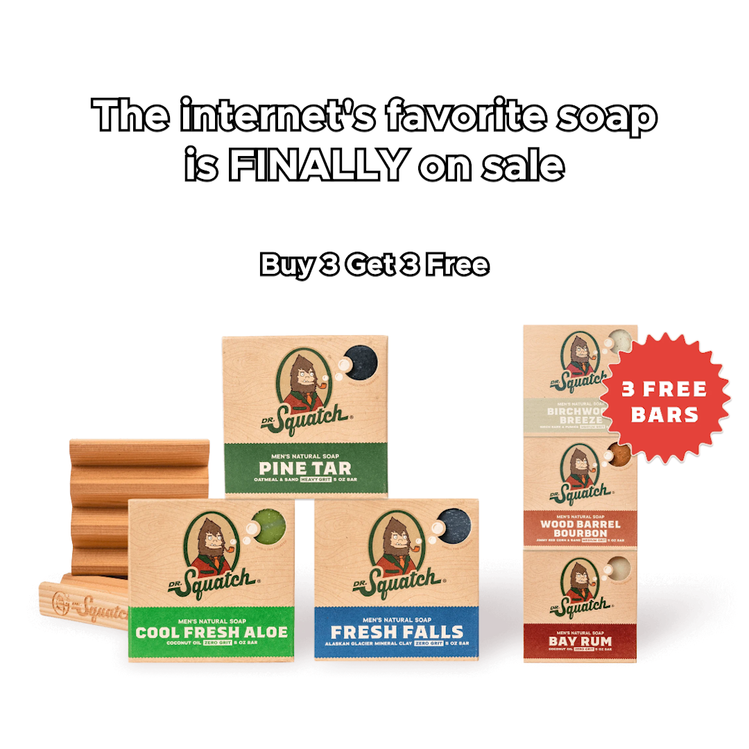 Dr. Squatch image ad — 3 Free Soaps Bundle Offer