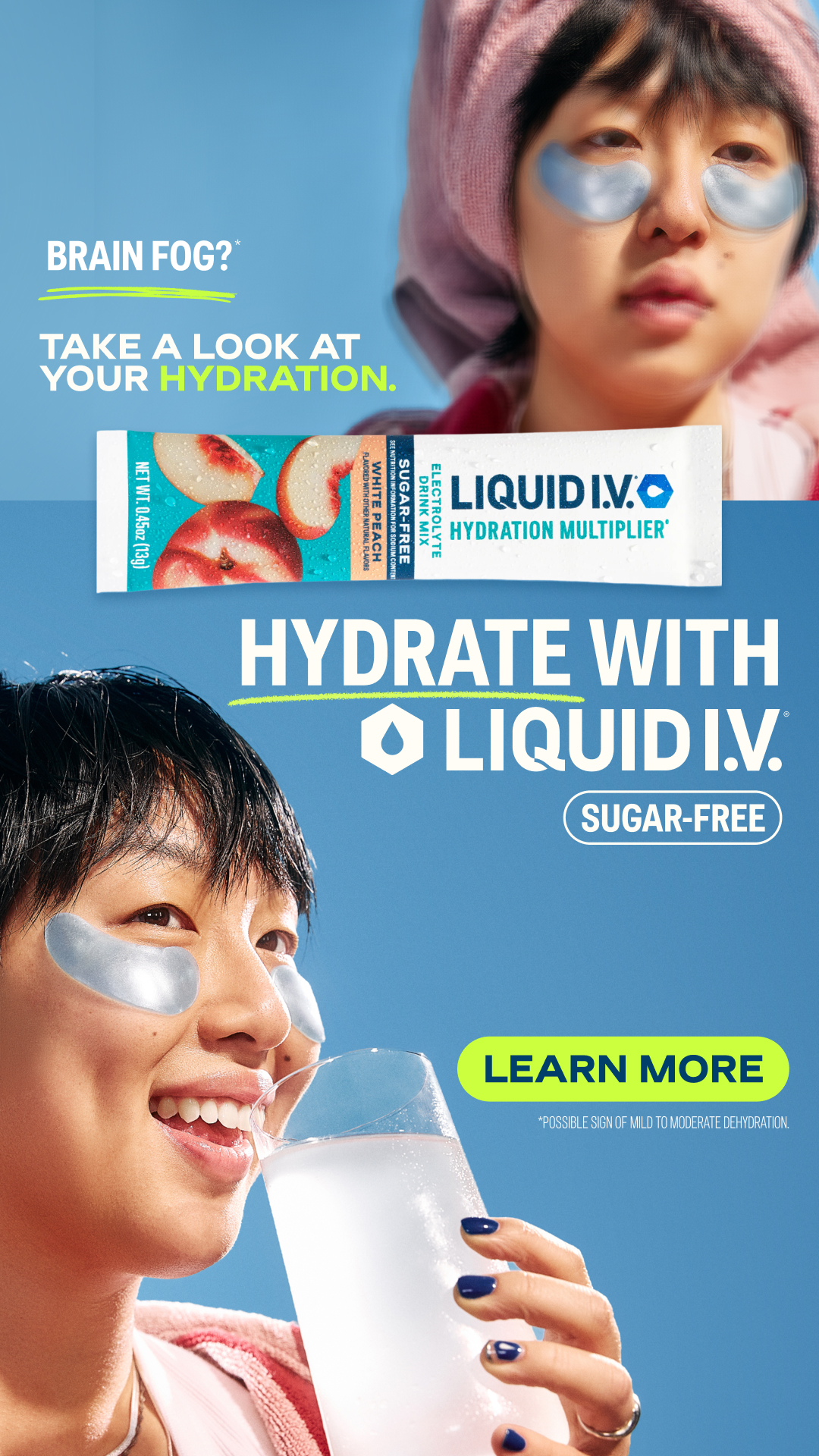 Liquid I.V. image ad — Signs of Dehydration: Brain Fog & More