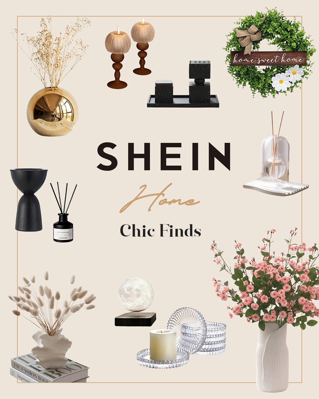 SHEIN image ad — Home Decor — Happy Home, Good Vibes