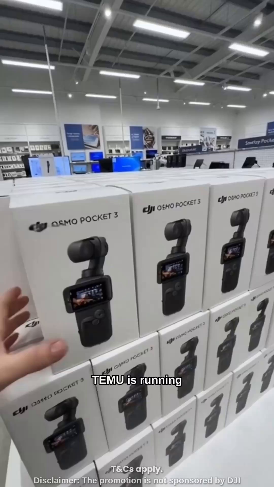 Temu video ad — DJI Osmo Pocket 3 Super Value Promo