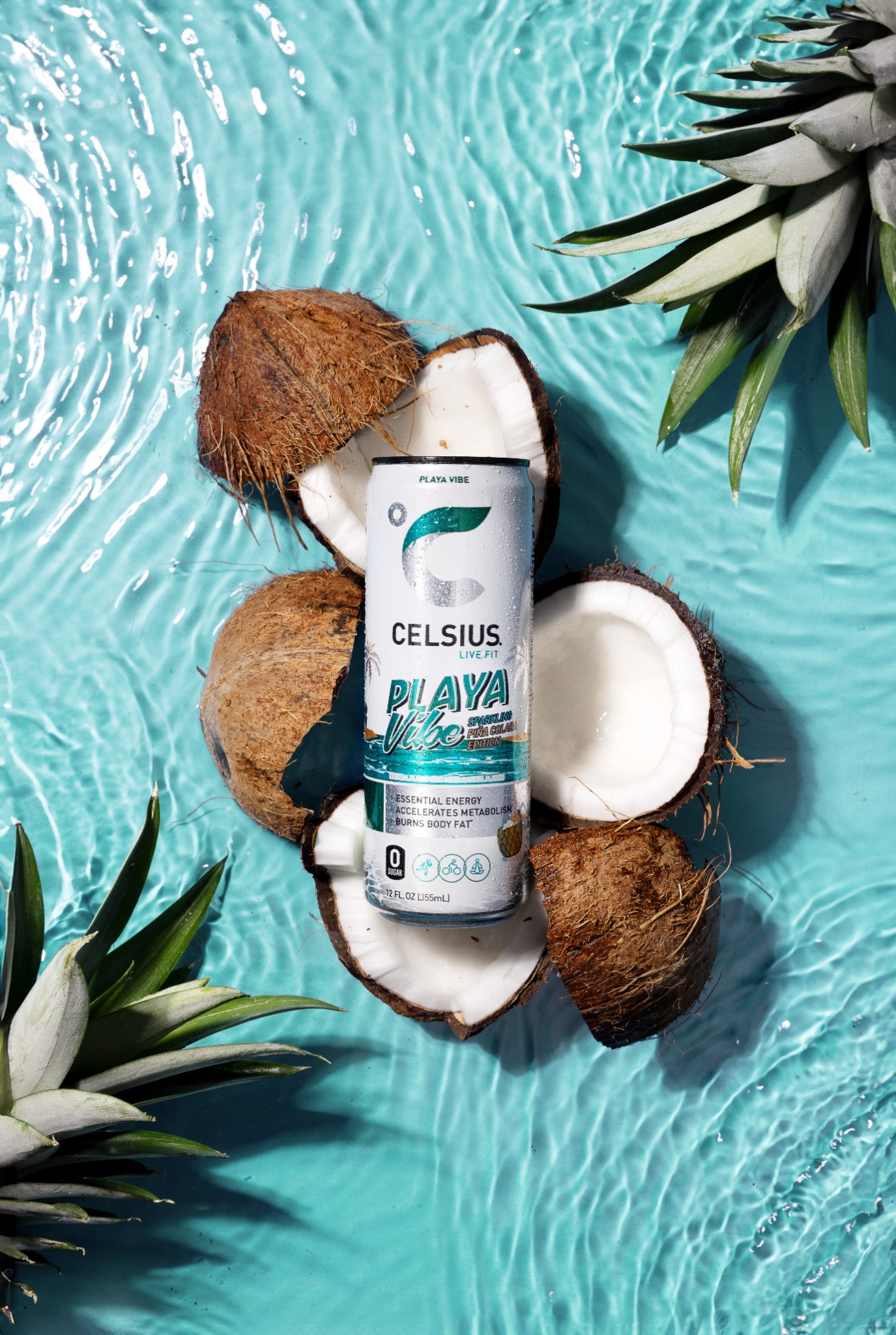 Celsius image ad — Sparkling Pina Colada — Playa Vibe