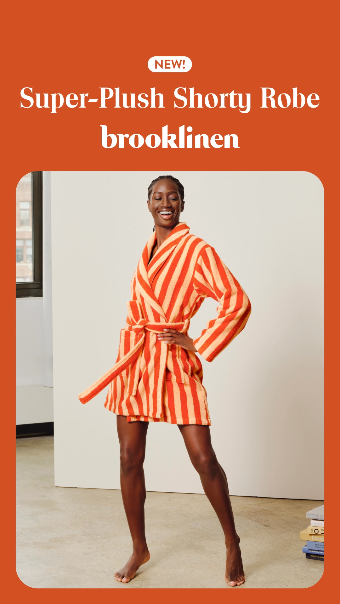 Brooklinen video ad — New Super-Plush Shorty Robes — Free the Leg