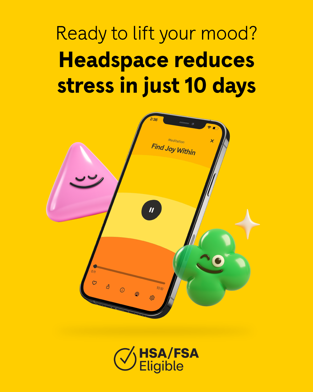 Headspace image ad — Try for Free — Tools for Stress and Sleep