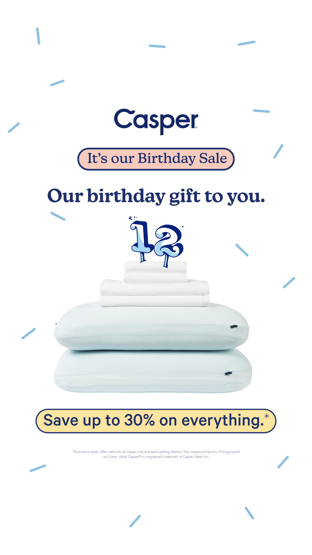 Casper image ad — Birthday Sale: Up to 30% off